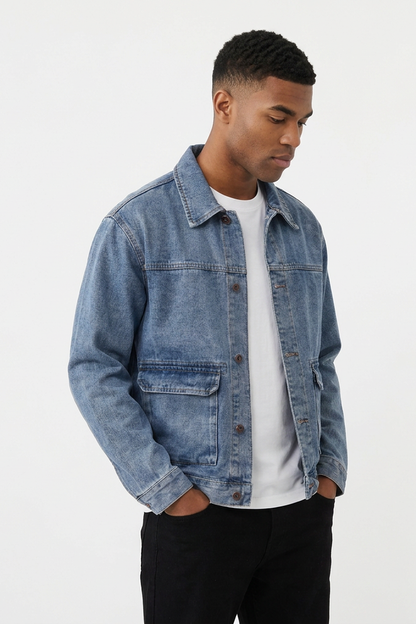 Men's Classic Wash Trucker Denim Jacket