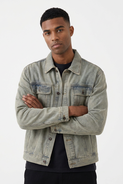 Men's Classic Vintage Blue Denim Jacket