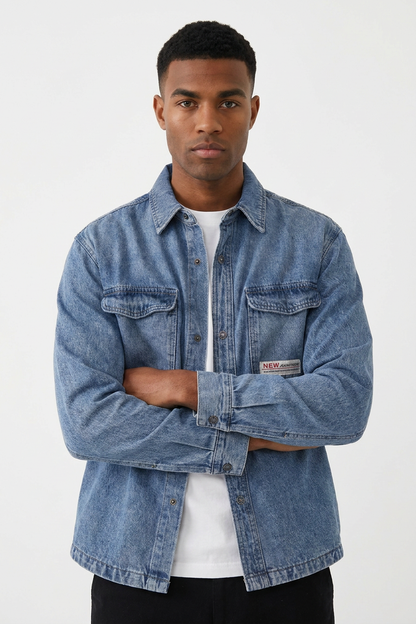 Men's Cotton Soft Denim Shirt Jacket
