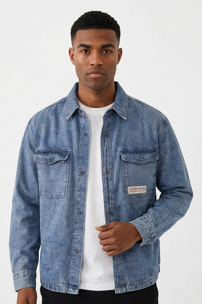 Men's Cotton Soft Denim Shirt Jacket