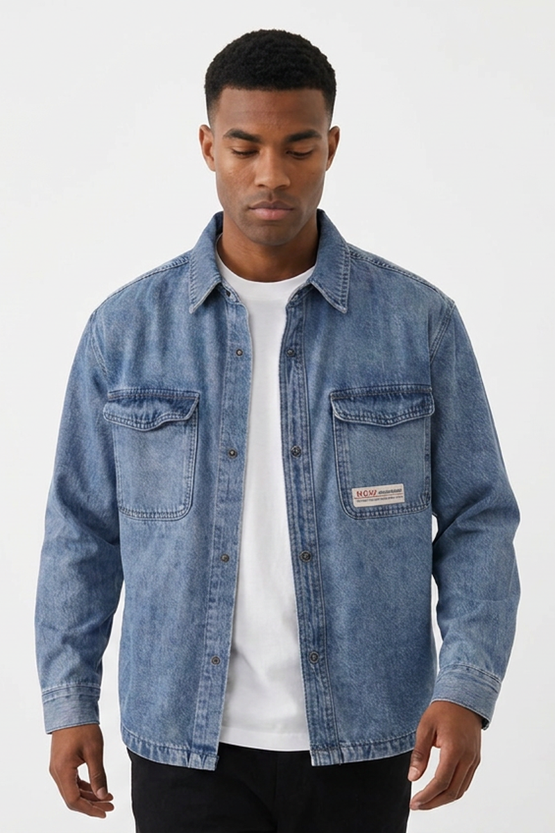 Men's Cotton Soft Denim Shirt Jacket