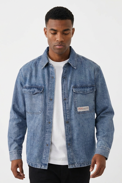 Men's Cotton Soft Denim Shirt Jacket