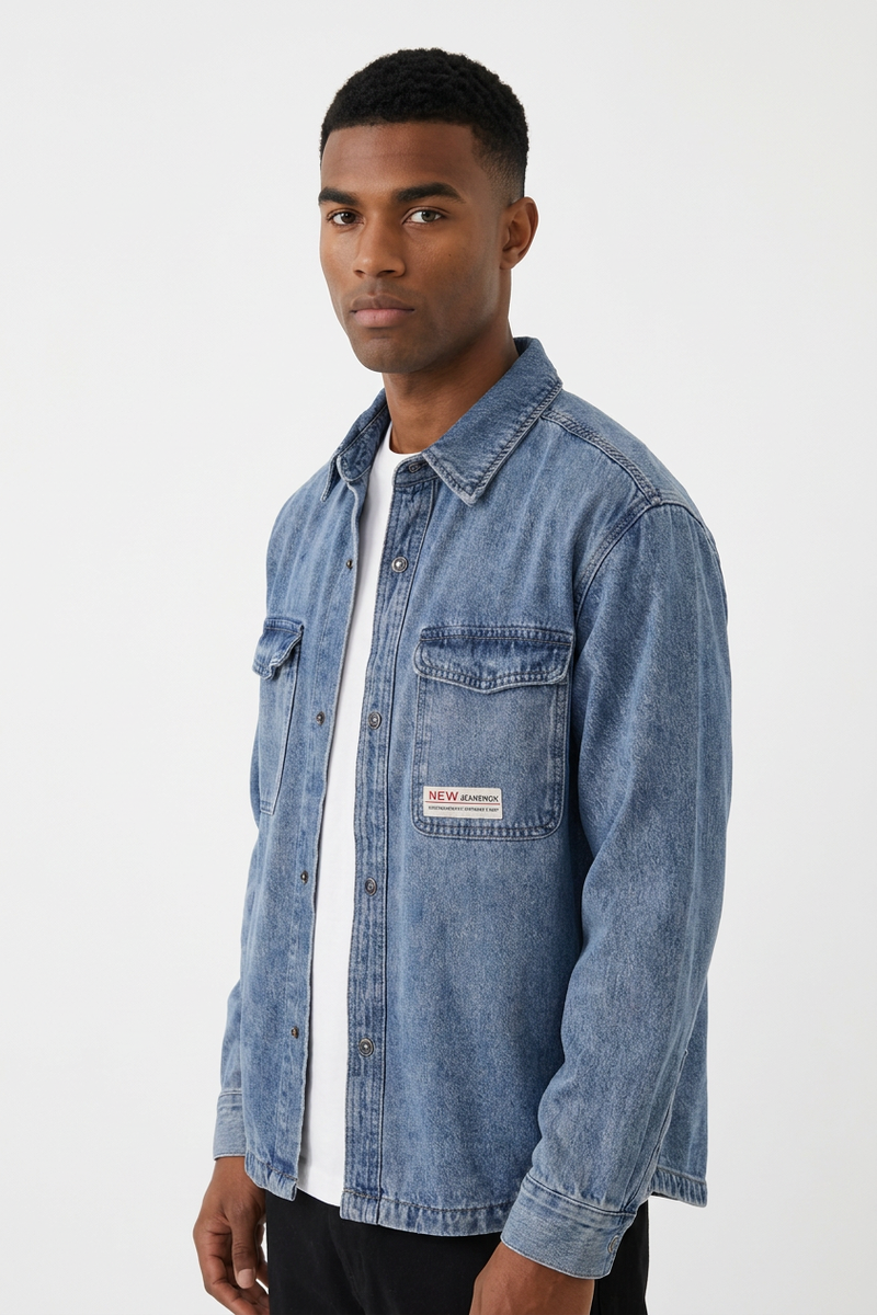 Men's Cotton Soft Denim Shirt Jacket