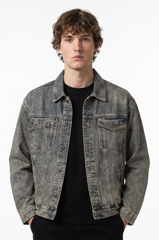 Men's 13 oz Classic Fit Wash Denim Jacket