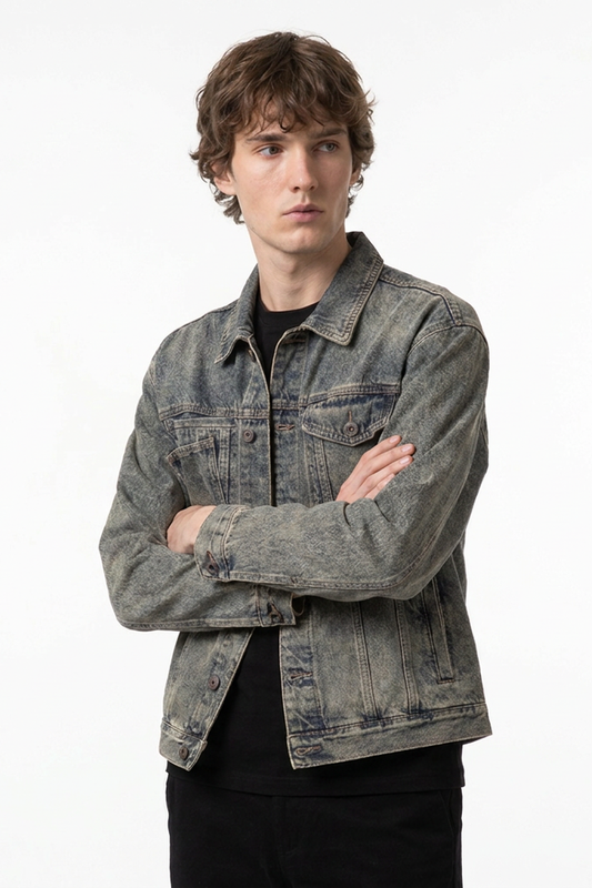 Men's 13 oz Classic Fit Wash Denim Jacket