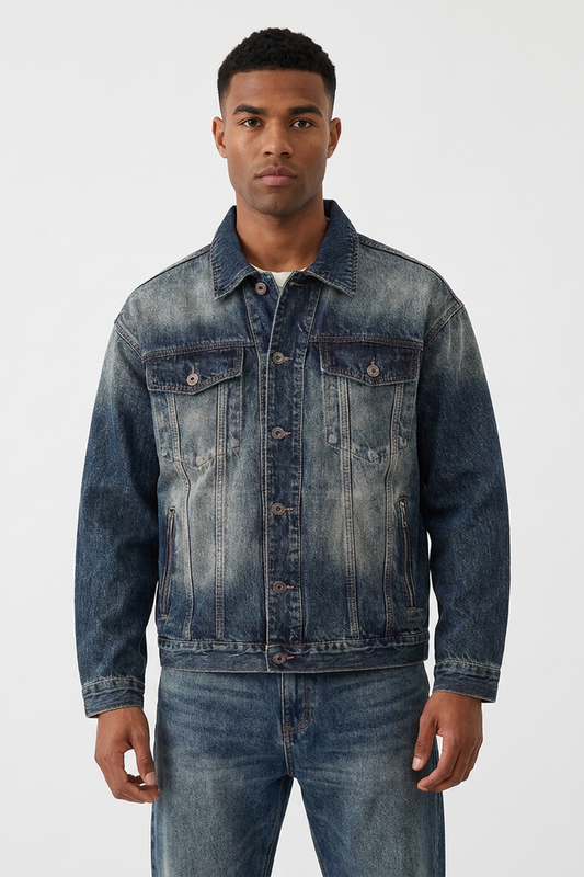 Men's Vintage Classic Western Wash Denim Jacket