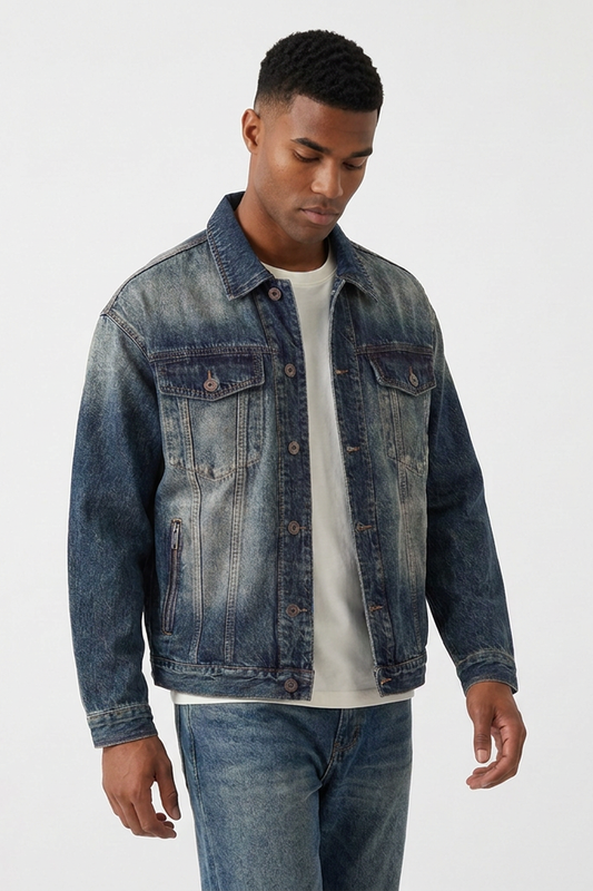 Men's Vintage Classic Western Wash Denim Jacket