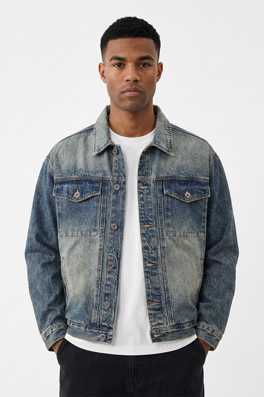 Men's Vintage Wash Classic Fit Denim Jacket