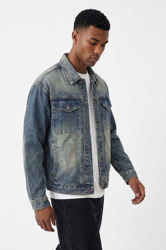Men's Vintage Wash Classic Fit Denim Jacket