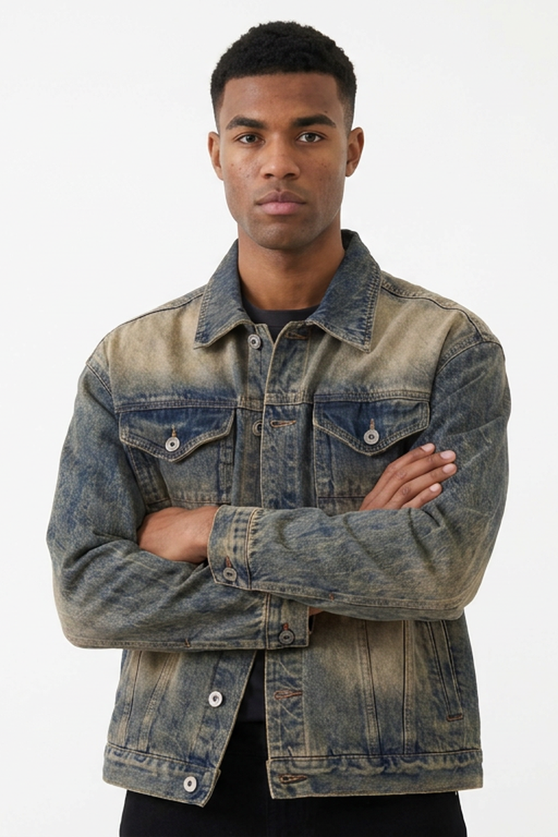 Men's Western Retro Classic Fit Denim Jacket