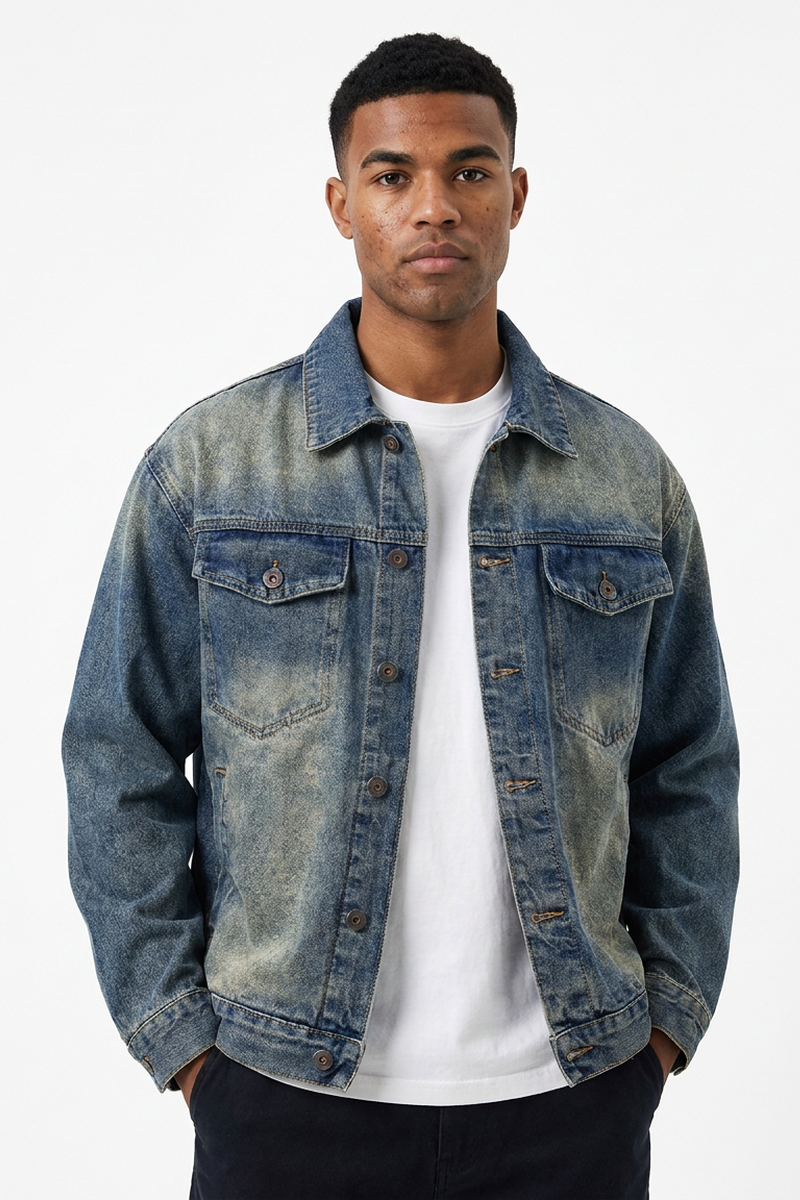 Men's Classic Fit Washed Denim Jacket