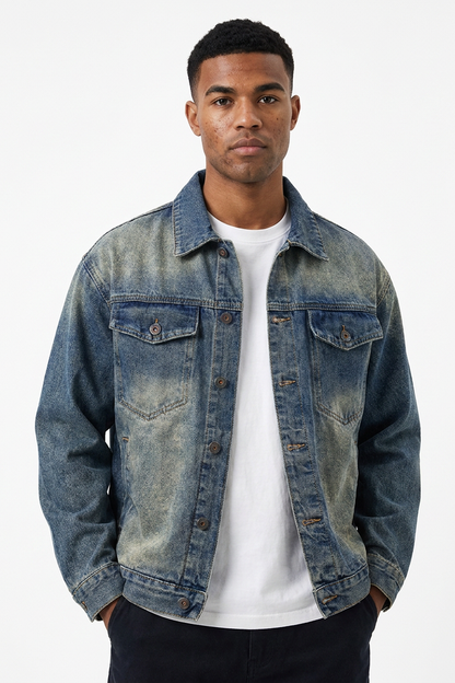 Men's Classic Fit Washed Denim Jacket
