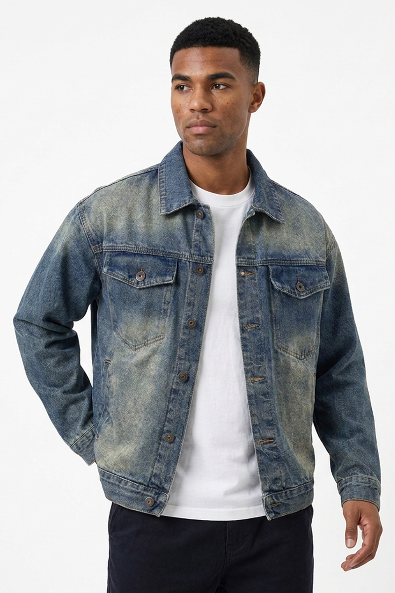 Men's Classic Fit Washed Denim Jacket