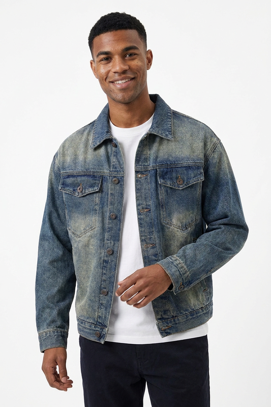 Men's Classic Fit Washed Denim Jacket