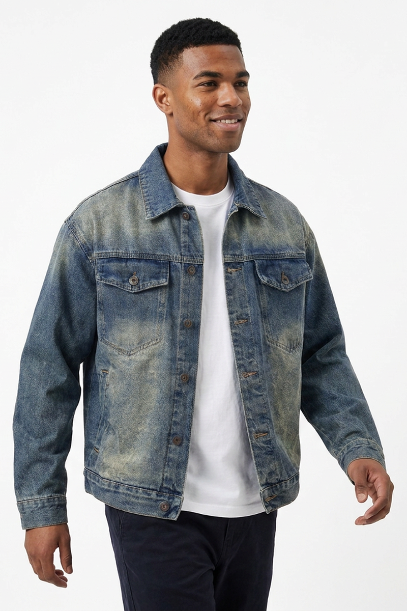 Men's Classic Fit Washed Denim Jacket
