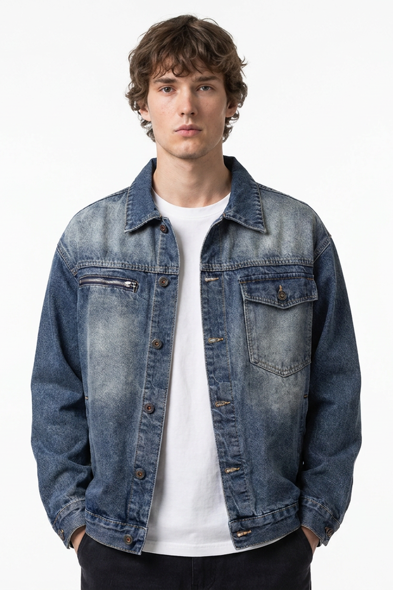 Men's Classic Vintage Wash Denim Jacket