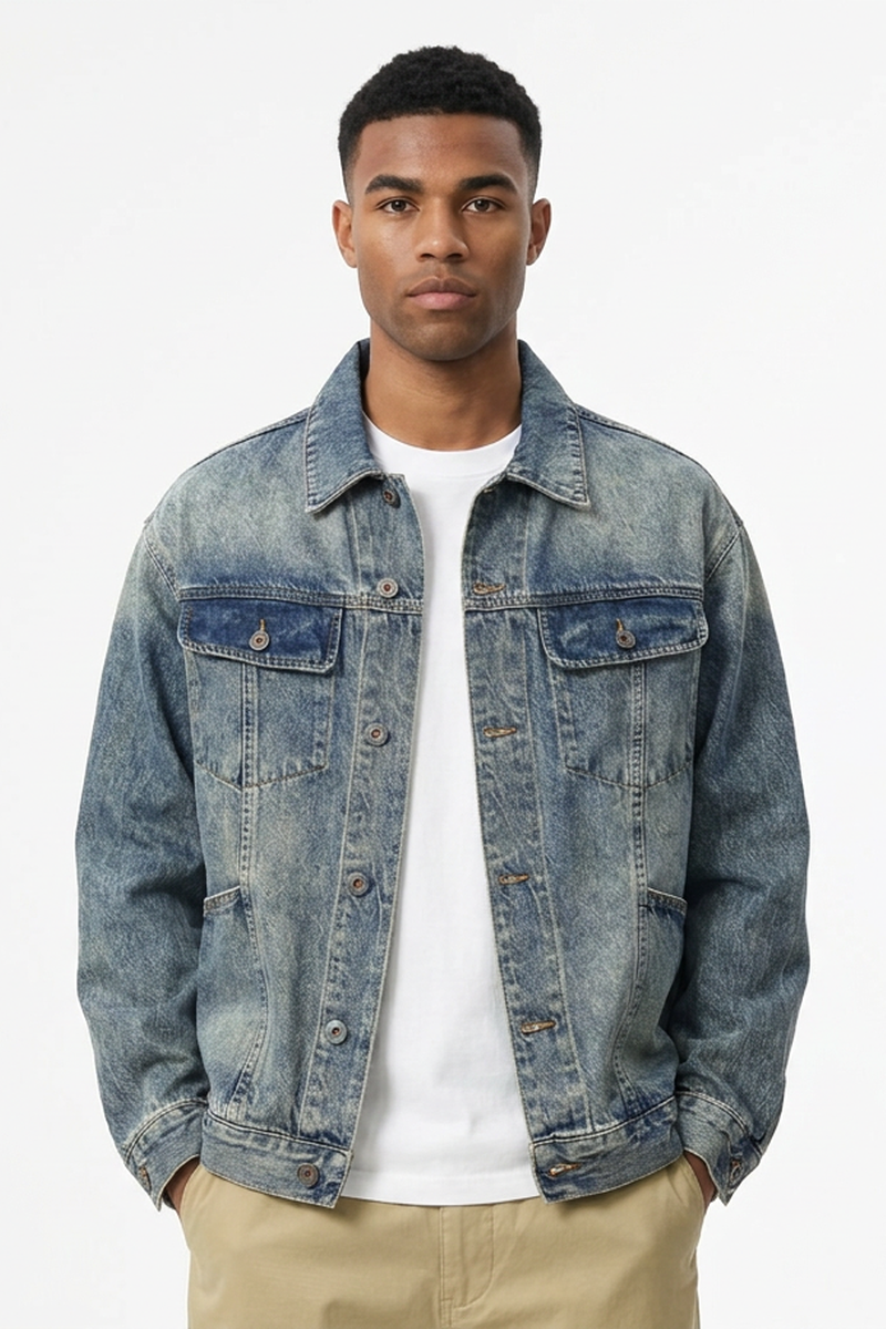 Men's Vintage Wash Heavyweight Denim Jacket