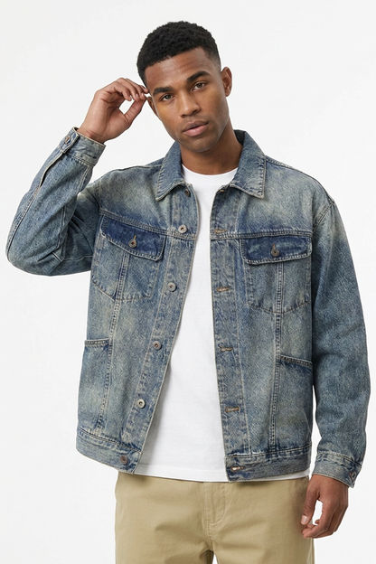Men's Vintage Wash Heavyweight Denim Jacket