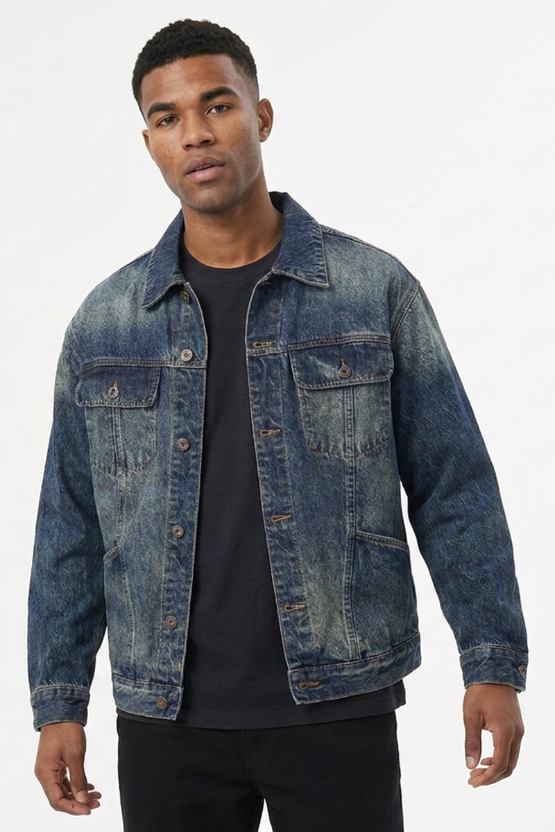 Men's Vintage Wash Heavyweight Denim Jacket