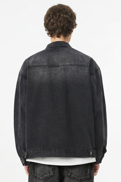 Men's Retro Workwear Washed Denim Jacket