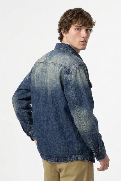 Men's Vintage Wash Denim Shirt Jacket