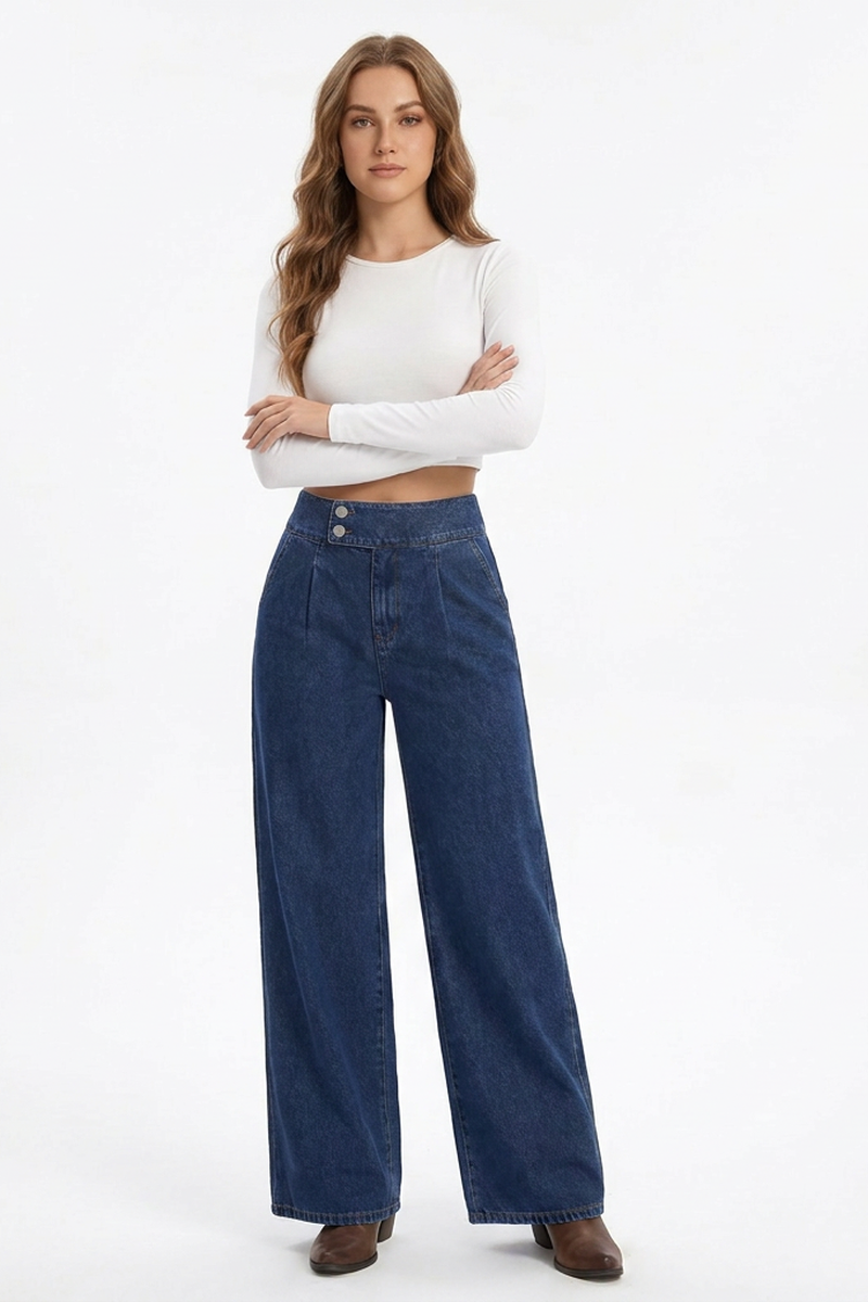 Women's Vintage High-Waisted Straight-Leg Jeans