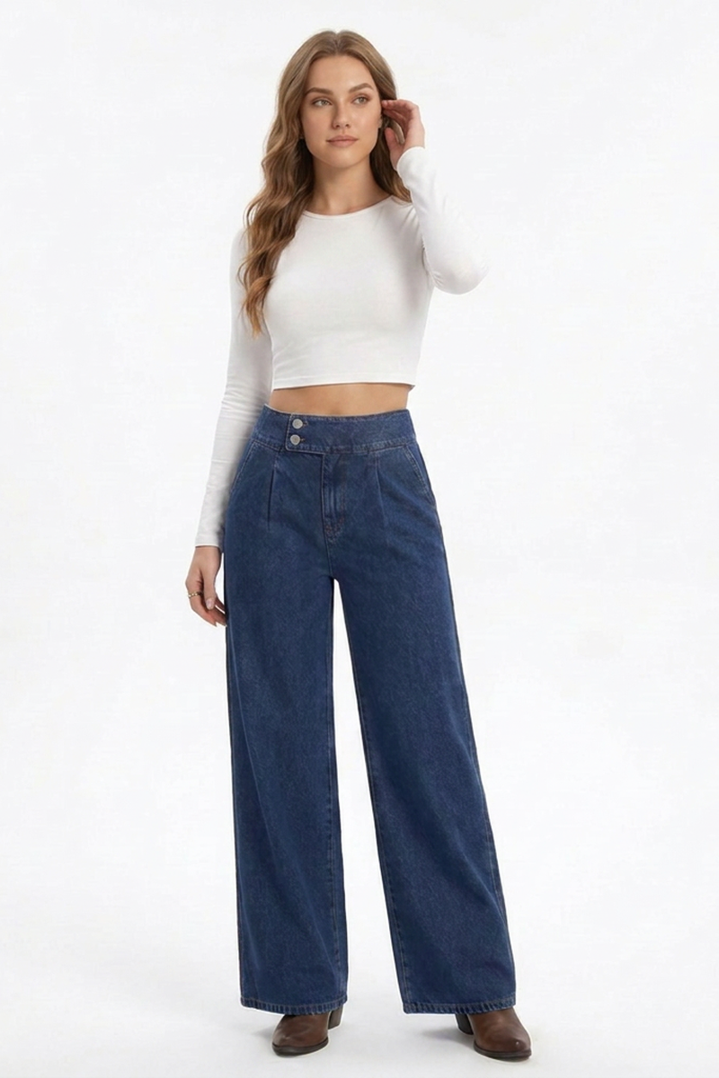 Women's Vintage High-Waisted Straight-Leg Jeans