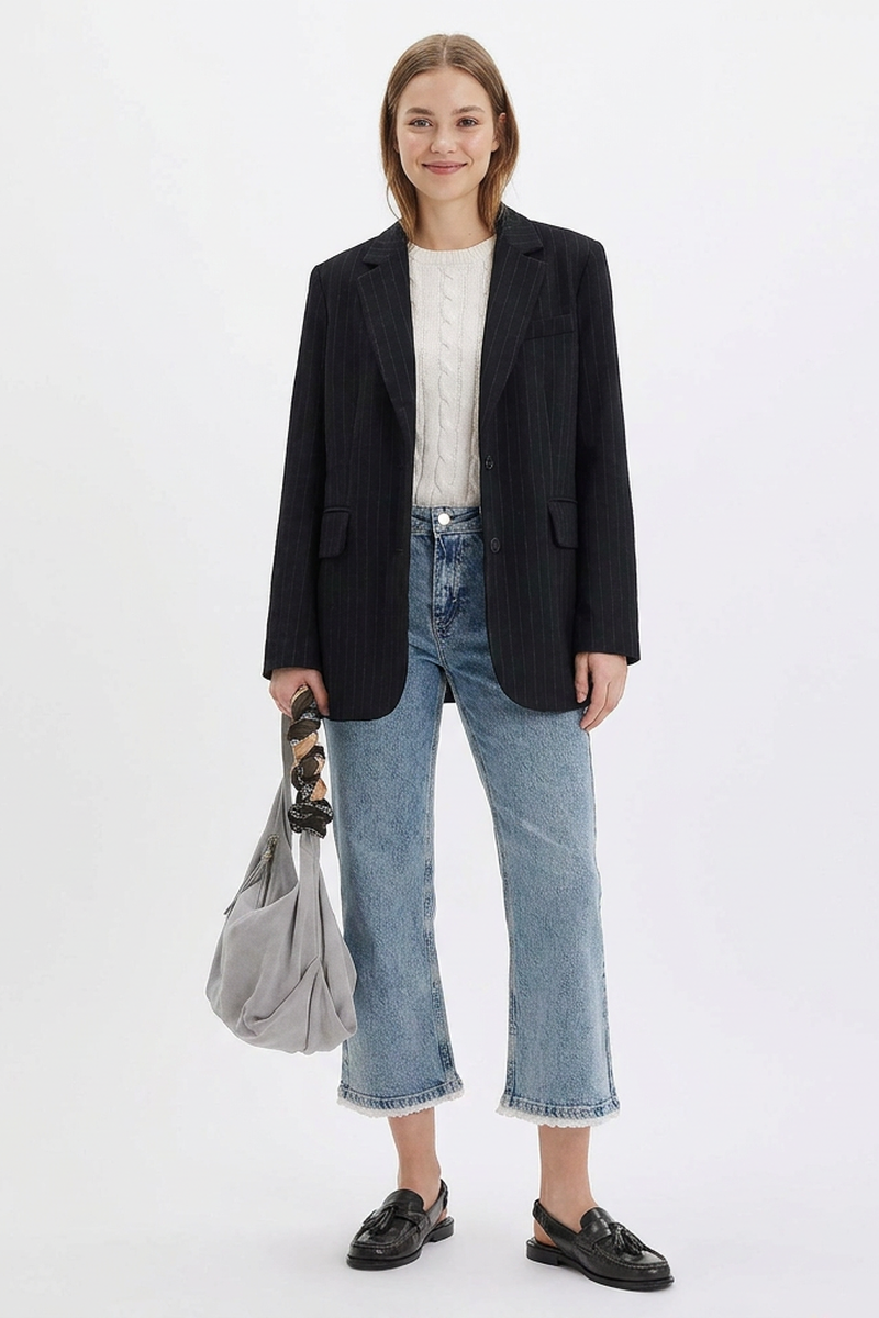 Women's High-Waisted Vintage Straight-Leg Cropped Jeans