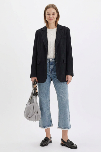 Women's High-Waisted Vintage Straight-Leg Cropped Jeans