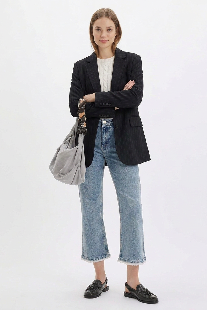 Women's High-Waisted Vintage Straight-Leg Cropped Jeans