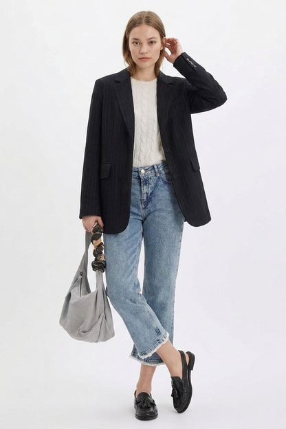 Women's High-Waisted Vintage Straight-Leg Cropped Jeans