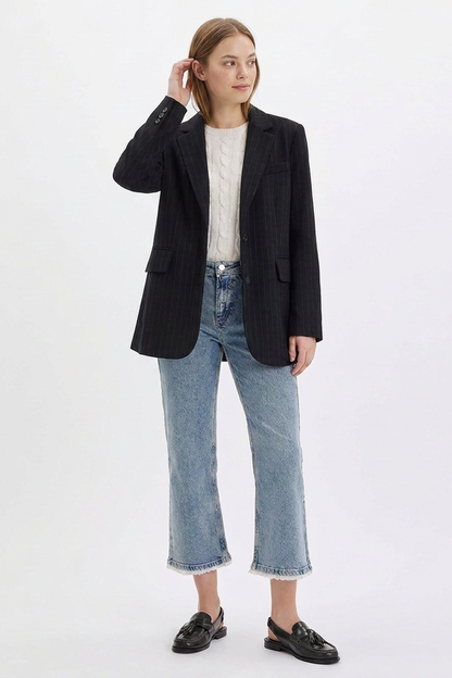Women's High-Waisted Vintage Straight-Leg Cropped Jeans
