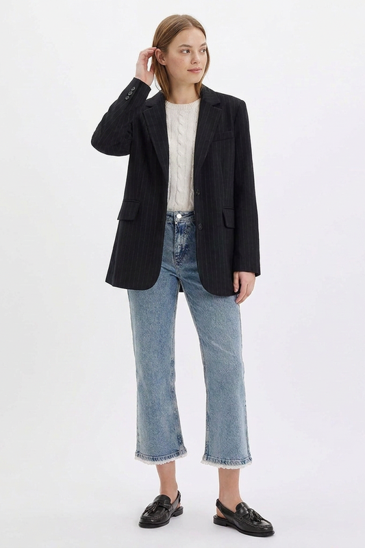 Women's High-Waisted Vintage Straight-Leg Cropped Jeans
