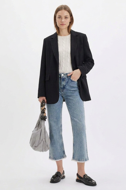 Women's High-Waisted Vintage Straight-Leg Cropped Jeans