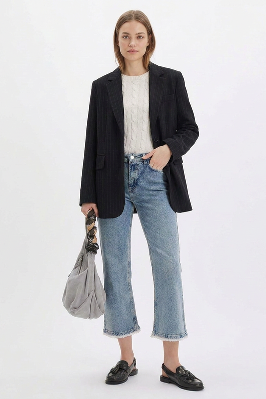 Women's High-Waisted Vintage Straight-Leg Cropped Jeans