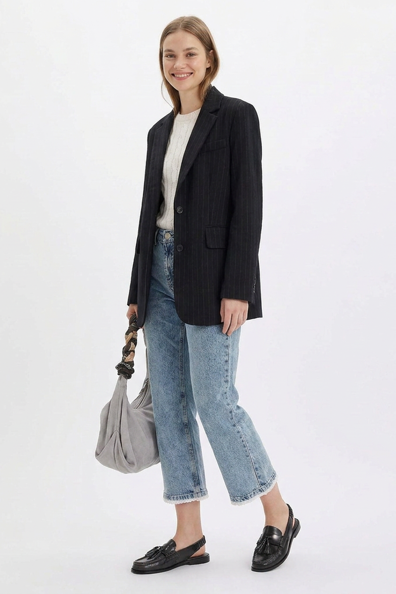 Women's High-Waisted Vintage Straight-Leg Cropped Jeans