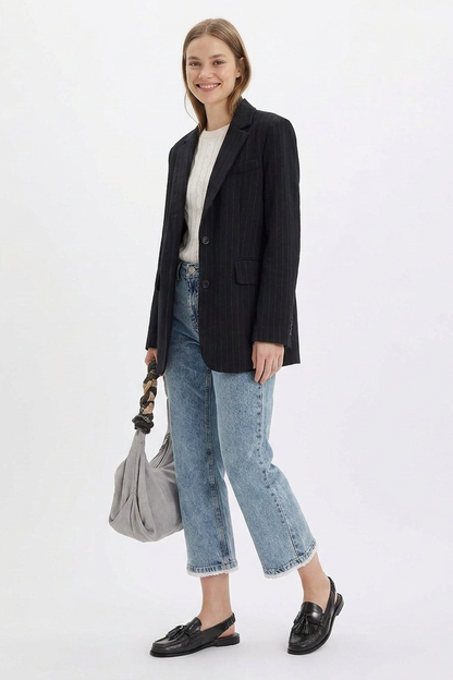 Women's High-Waisted Vintage Straight-Leg Cropped Jeans