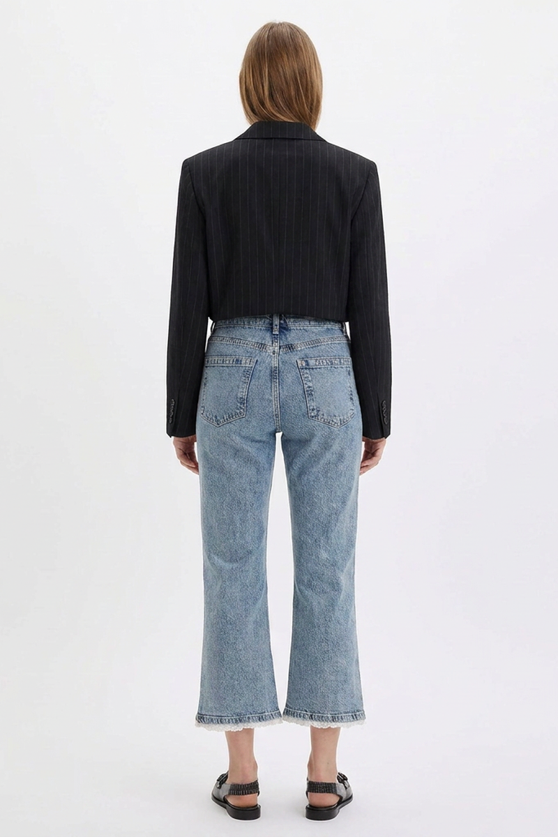 Women's High-Waisted Vintage Straight-Leg Cropped Jeans