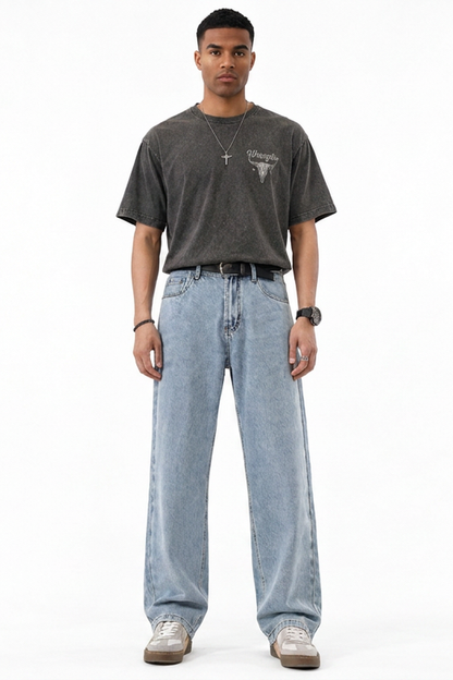Men's Vintage Wash Straight-Leg Jeans