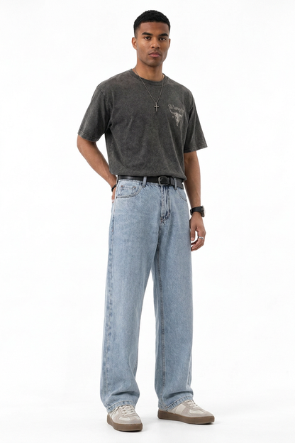 Men's Vintage Wash Straight-Leg Jeans