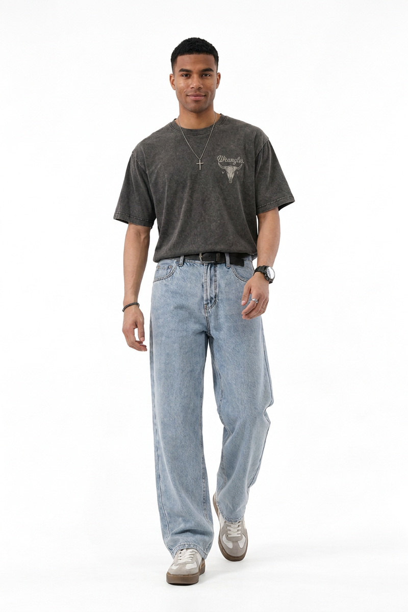 Men's Vintage Wash Straight-Leg Jeans