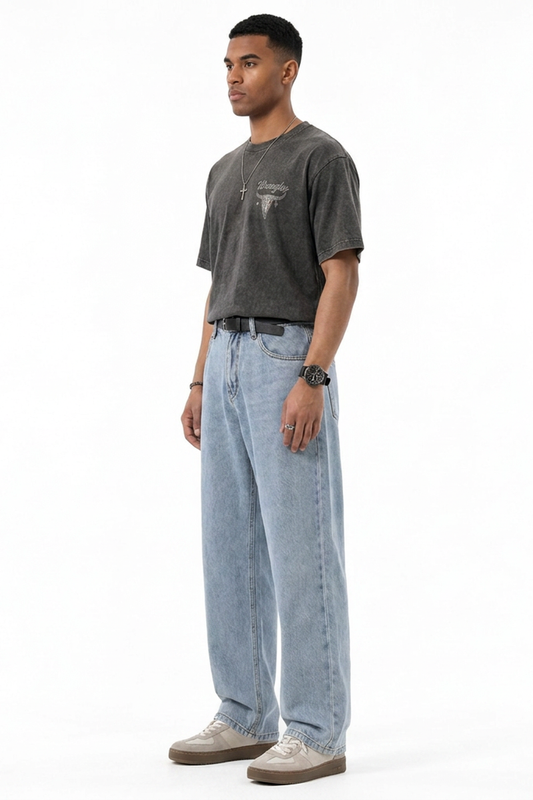 Men's Vintage Wash Straight-Leg Jeans