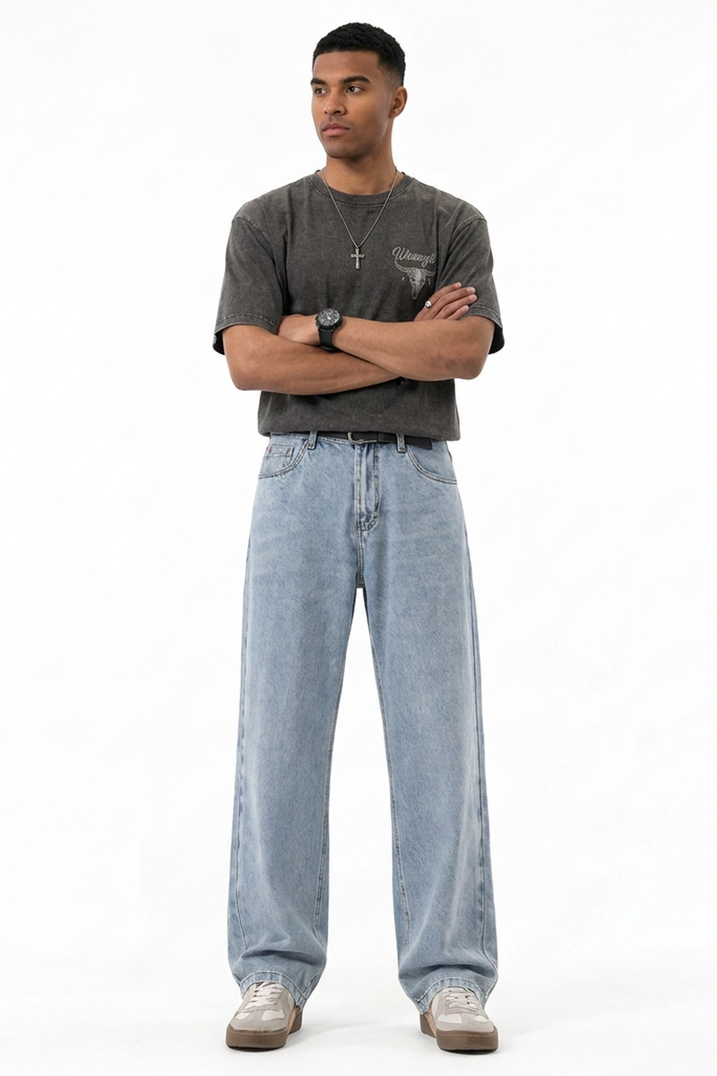 Men's Vintage Wash Straight-Leg Jeans