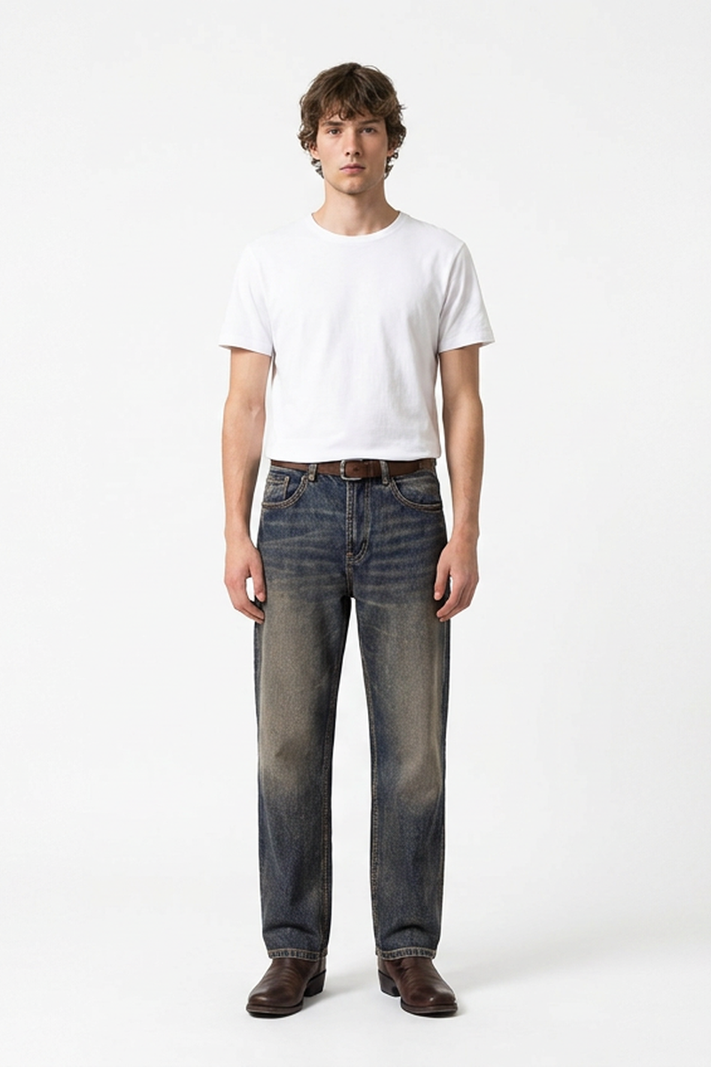 Men's Vintage Wash Straight-Leg Jeans