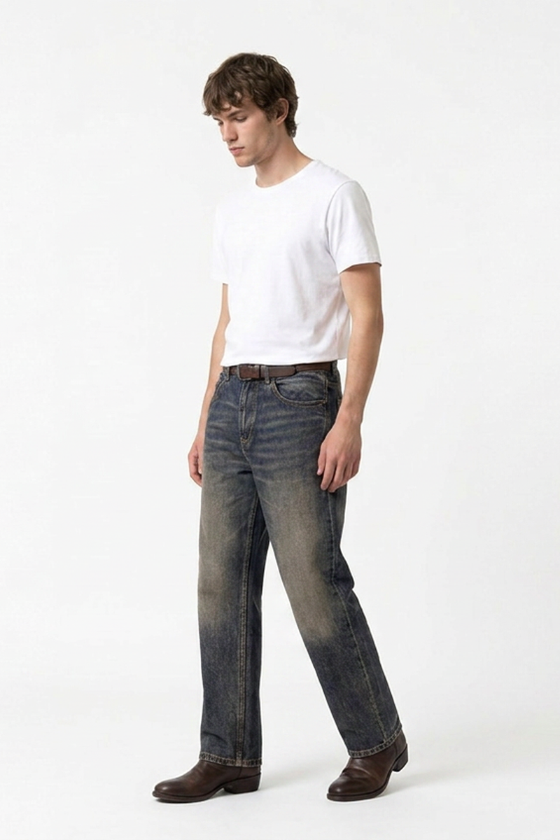 Men's Vintage Wash Straight-Leg Jeans