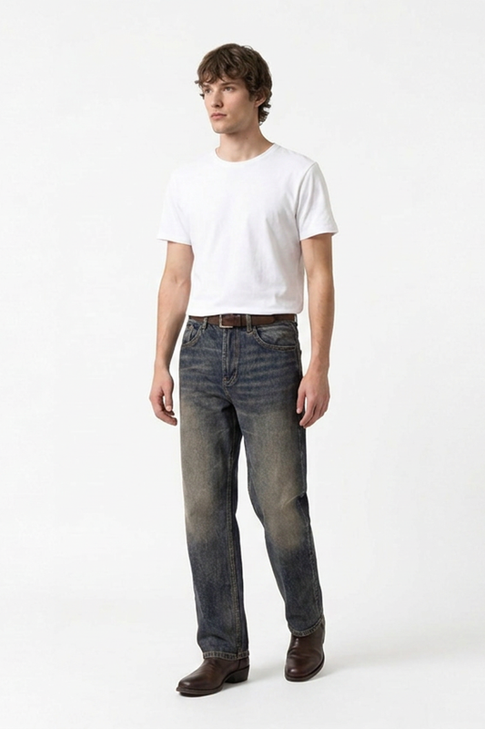 Men's Vintage Wash Straight-Leg Jeans