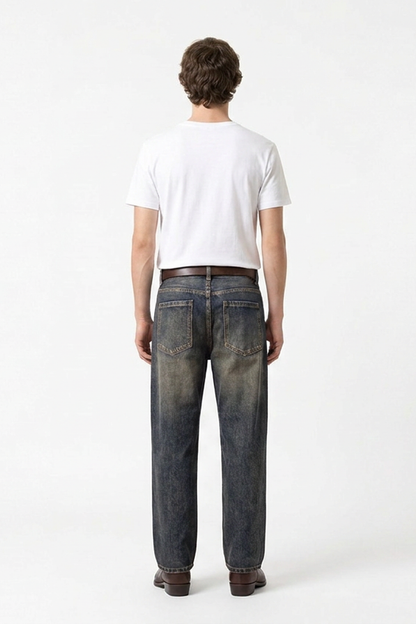 Men's Vintage Wash Straight-Leg Jeans
