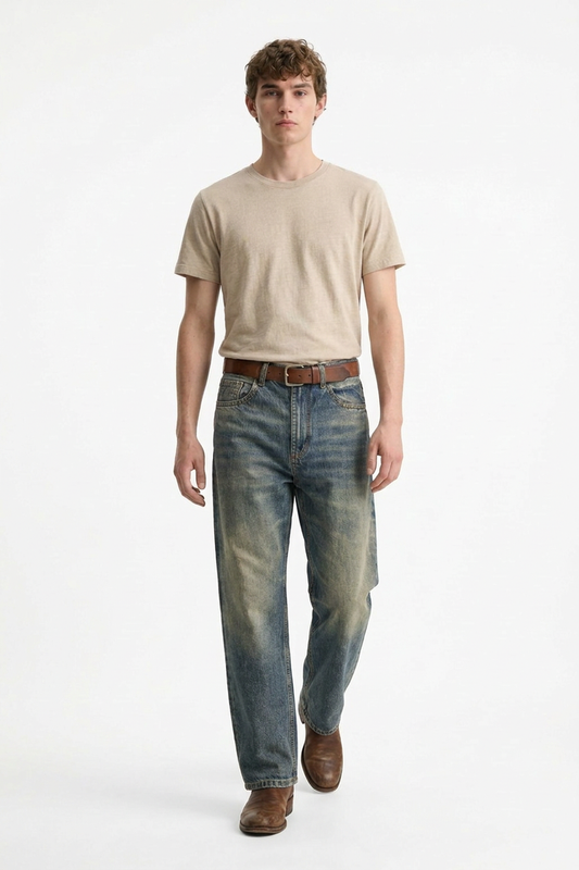 Men's Vintage Wash Classic Straight Jeans