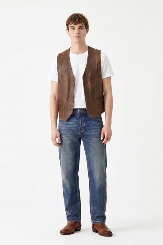 Men's Vintage Wash Stretch Tapered Denim
