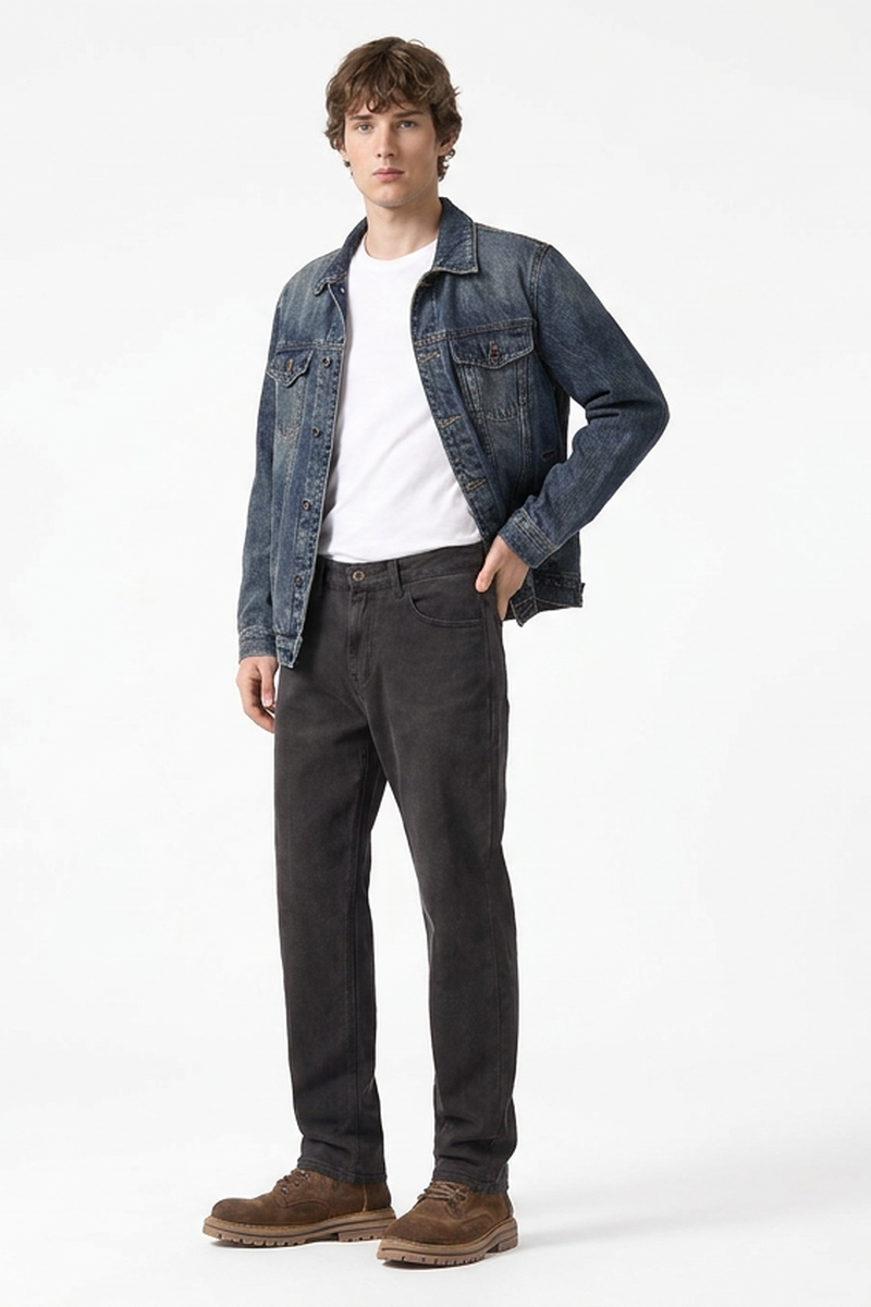Men's Premium Vintage Wash Stretch Tapered Jeans
